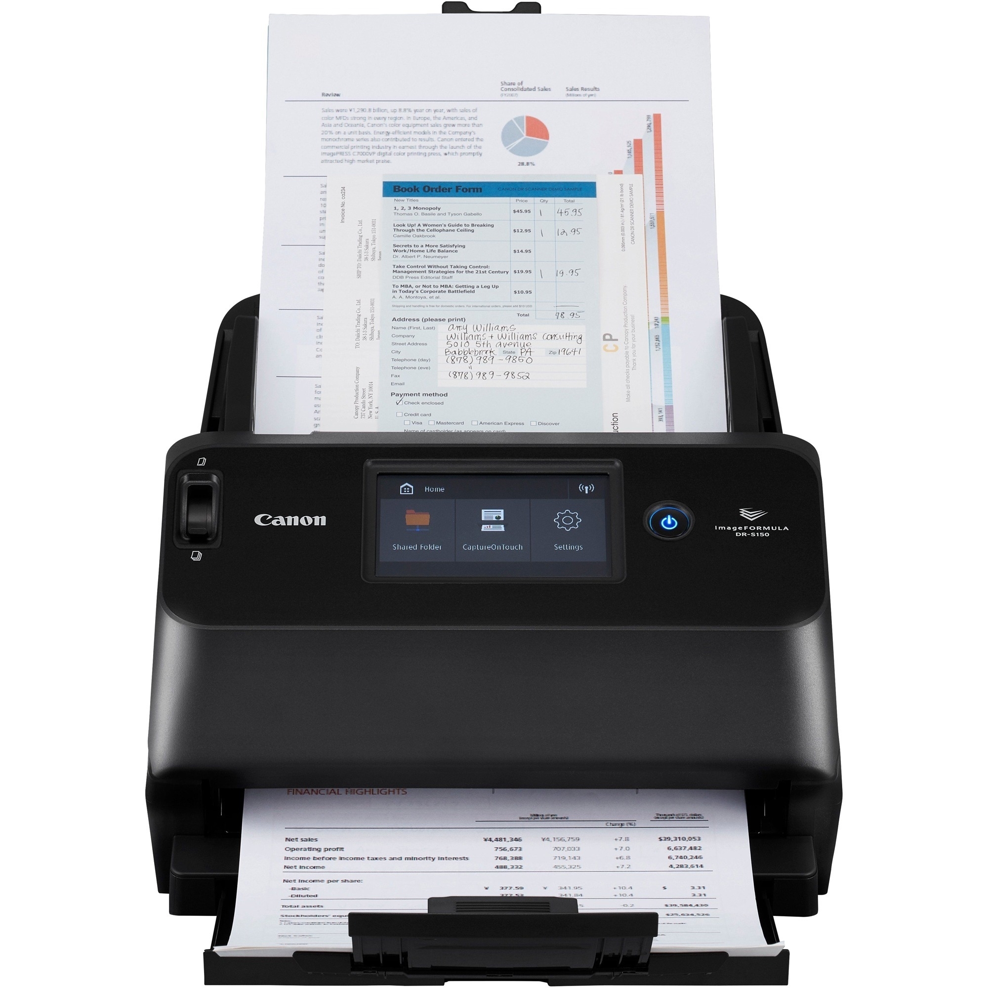 DR-S150- NETWORKED DOCUMENT SCANNER- BUILT IN WI-FI, WIRED ETHERNET, AND USB CON