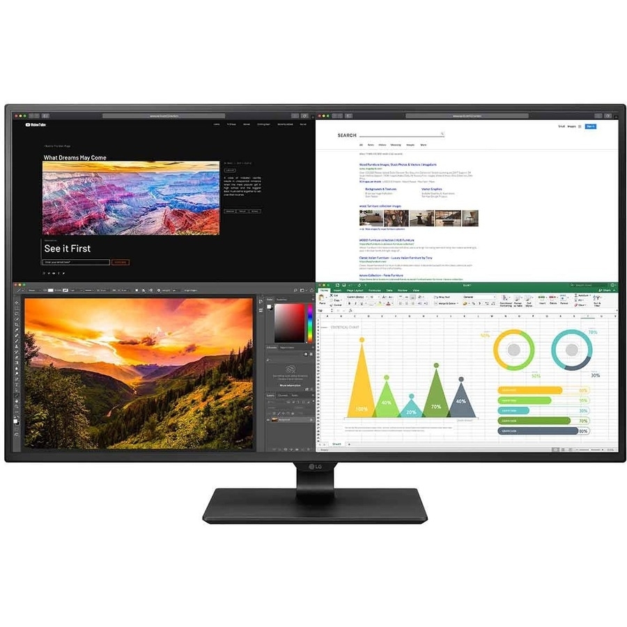 43 LG MONITOR, 3840X2160, IPS, TAA, HDMI DP USB-C, TILT, HDR10 PBP OSC, SPK, VES