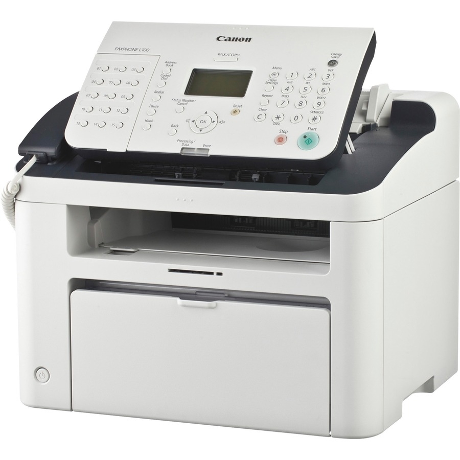 Canon FAXPHONE L100 Laser Multifunction Printer - Monochrome - White - Copier/Fax/Printer/Telephone...