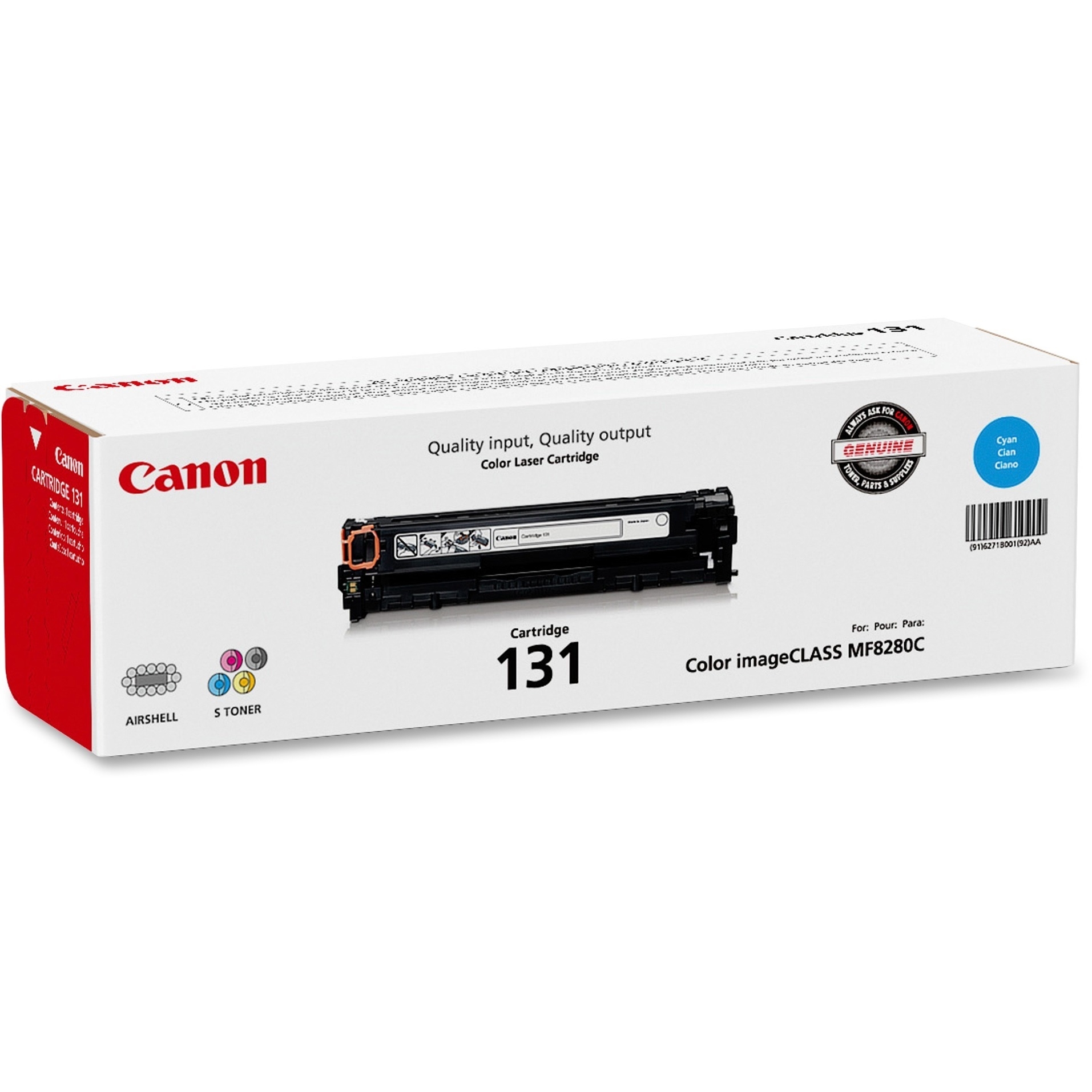 Canon 131 Original Toner Cartridge - Laser - 1500 Pages - Cyan - 1 Each