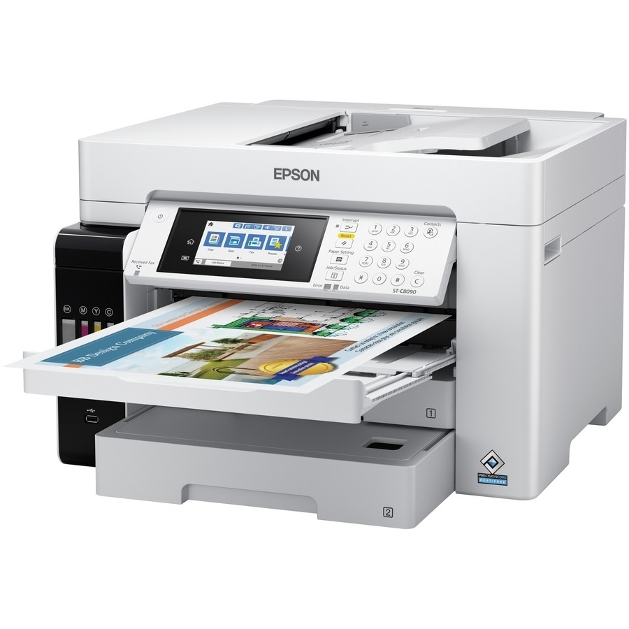 Epson WorkForce ST-C8090 Wireless Inkjet Multifunction Printer - Color - Copier/Fax/Printer/Scanner...