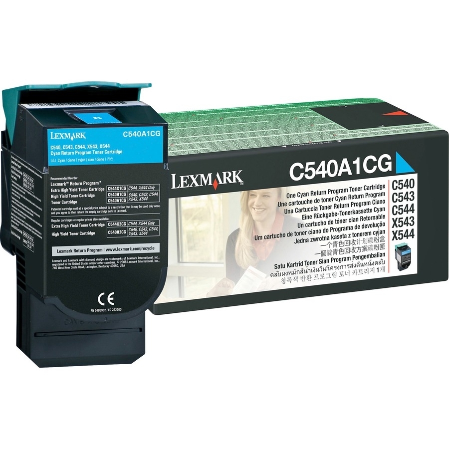 (LEXMARK LEX-C540A1CG)C540A1CG CYAN TONER RETURN PROGRAM 1,000 STANARD YIELD COM