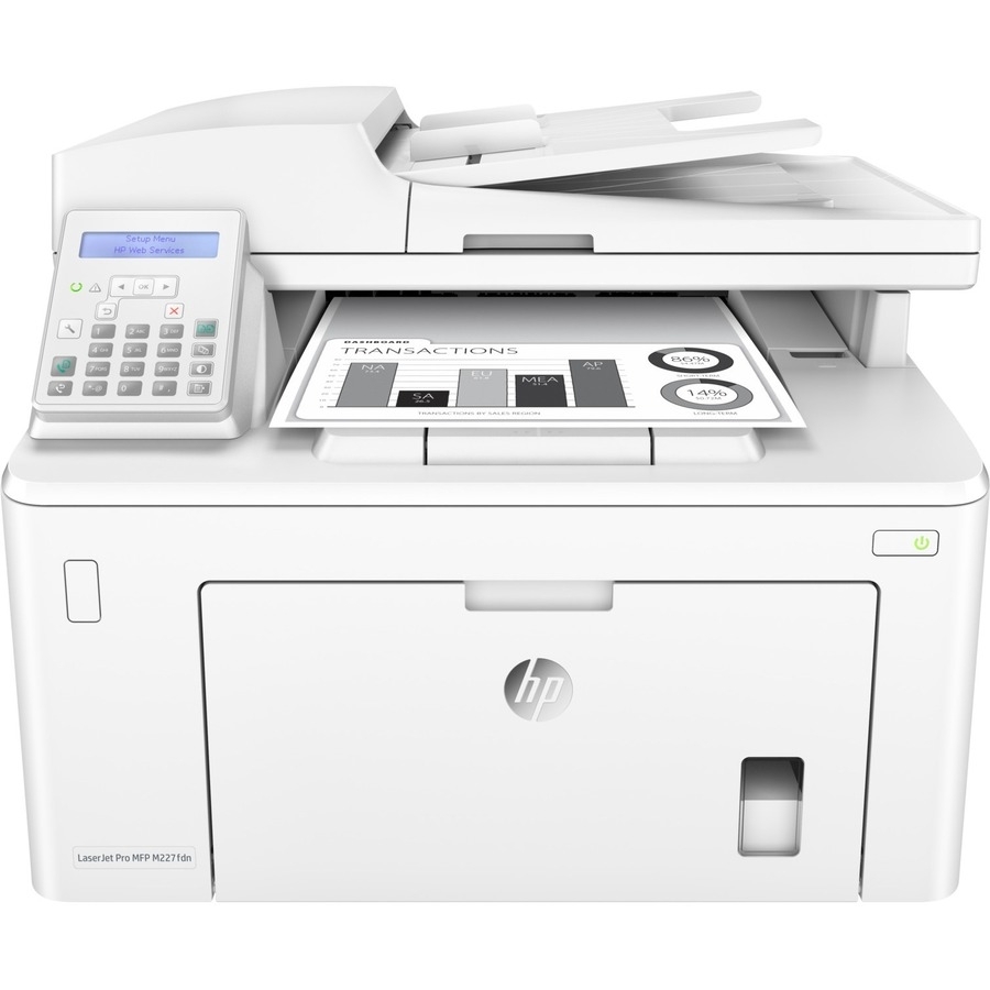 HP LaserJet Pro M227 M227fdn Laser Multifunction Printer - Monochrome - Copier/Fax/Printer/Scanner -...