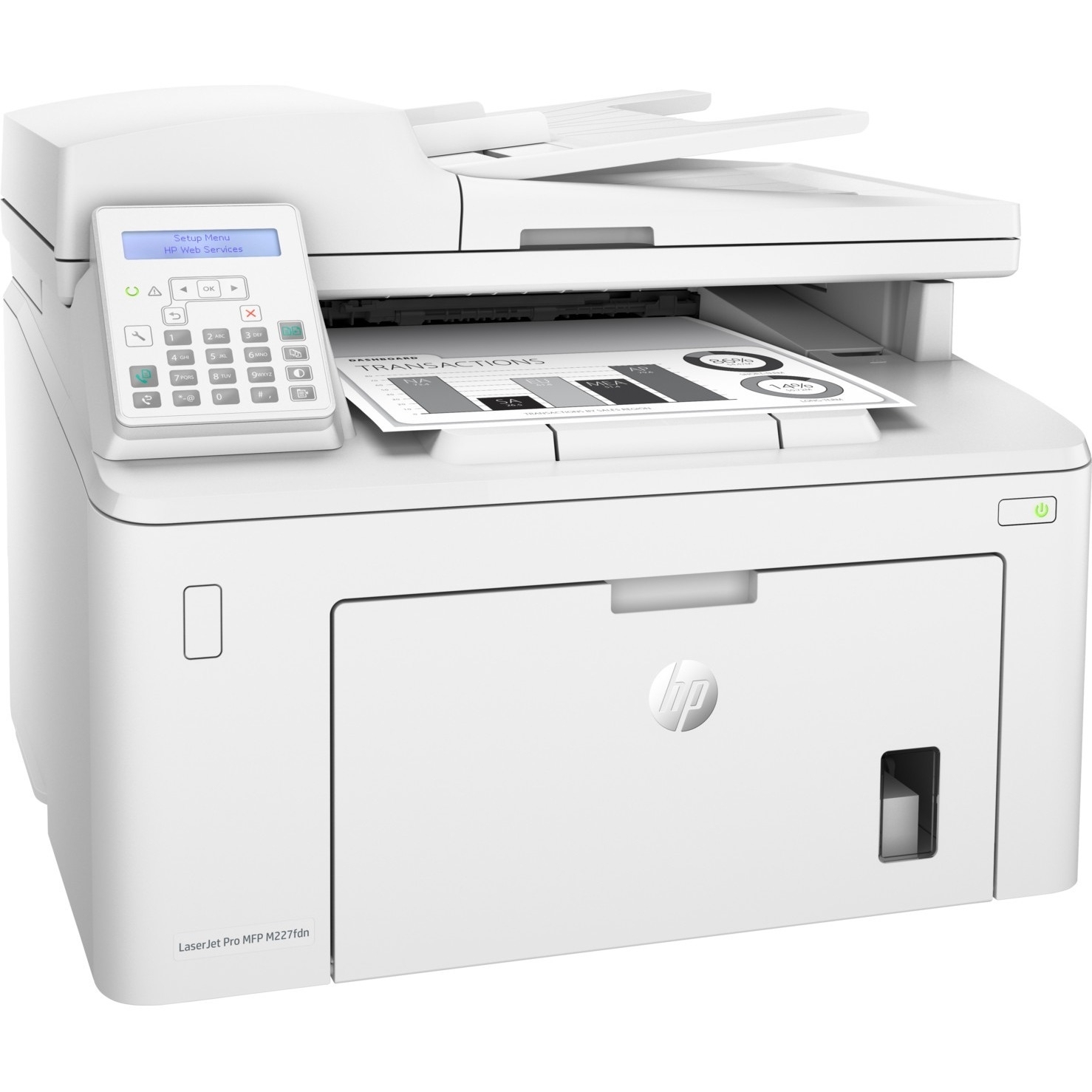 HP LaserJet Pro M227 M227fdn Laser Multifunction Printer - Monochrome - Copier/Fax/Printer/Scanner -...