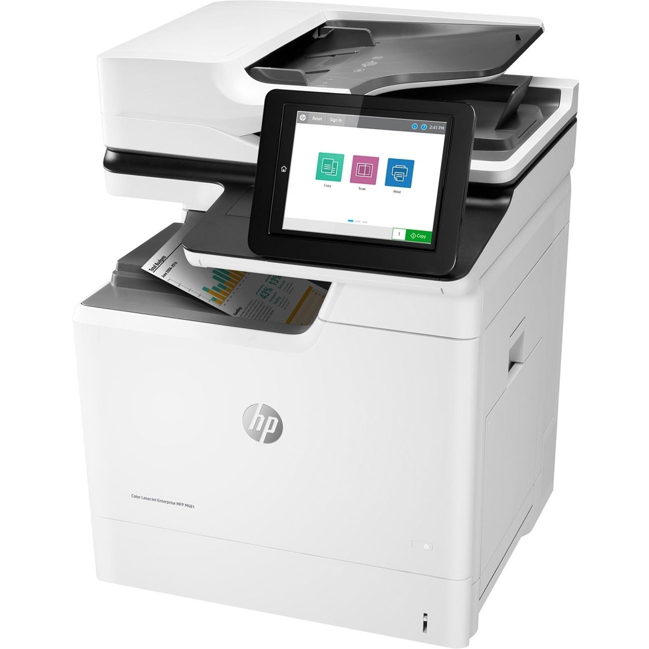 HP LaserJet M681 M681dh Laser Multifunction Printer - Color - Copier/Printer/Scanner - 50 ppm Mono/5...