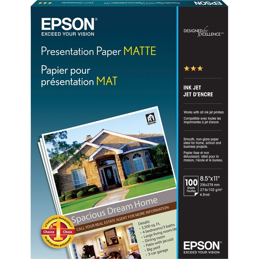 EPSON PHOTO PAPER - LETTER A SIZE (8.5 IN X 11 IN) - 105 G/M2. FOR EPSON 3640