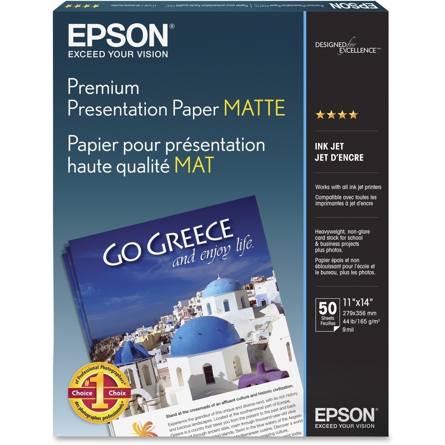 EPSON MATTE PAPER HEAVYWEIGHT, BORDERLESS, 11IN X 14IN