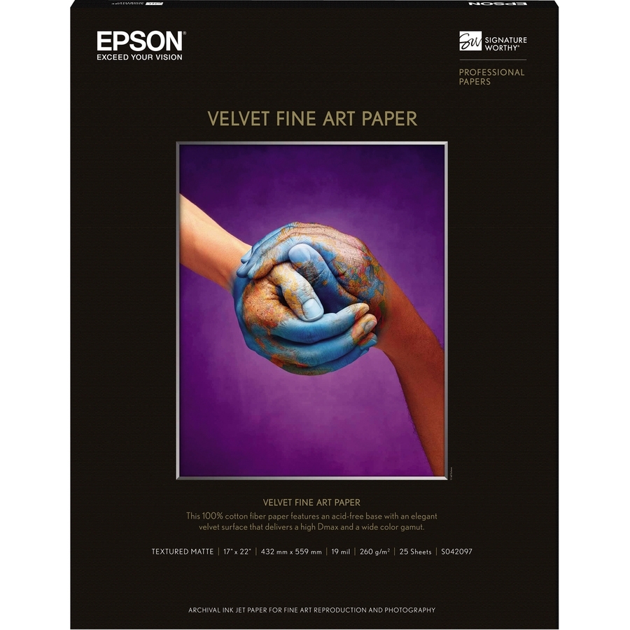 VELVET FINE ART PAPER 17X22(25 SHEETS)