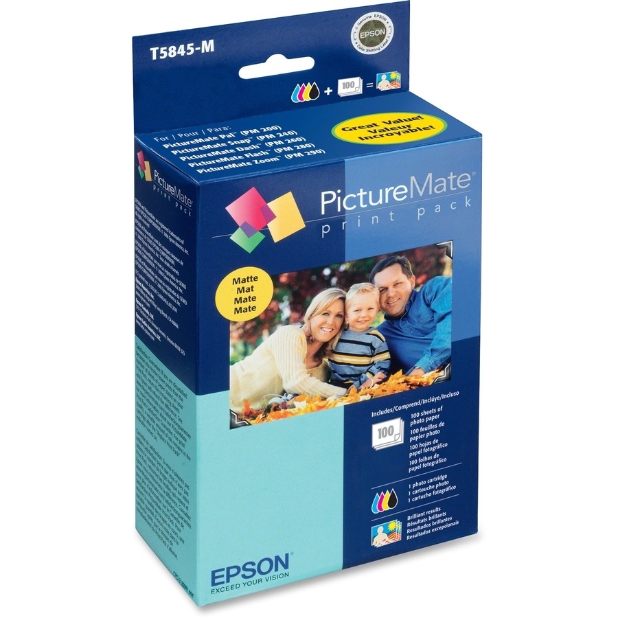 PRINT CARTRIDGE / PAPER KIT - 1 X COLOR (CYAN, MAGENTA, YELLOW, BLACK) - 100 PAG