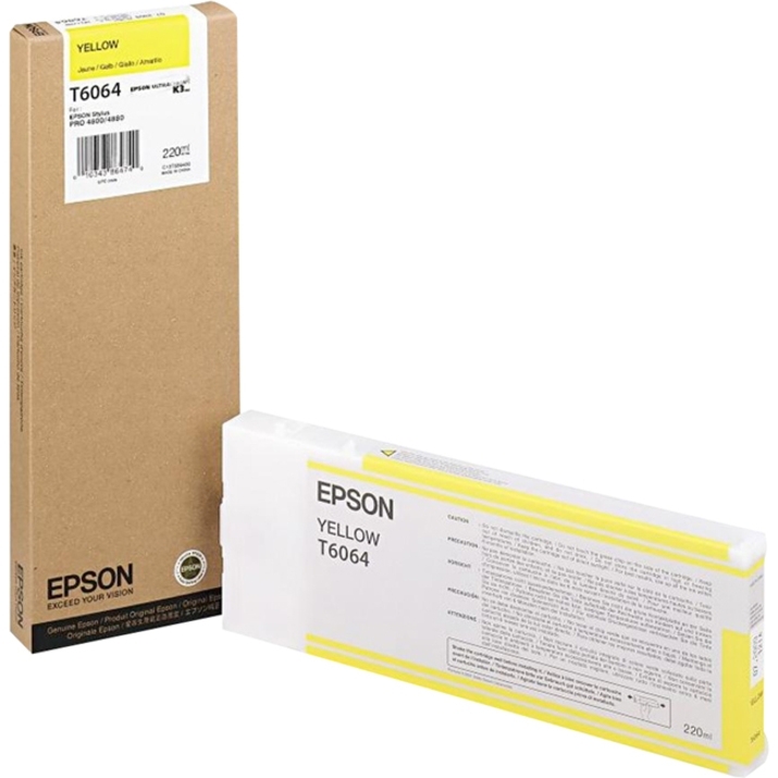 EPSON T606400 220 ML YELLOW ULTRACHROME INK CARTRIDGE