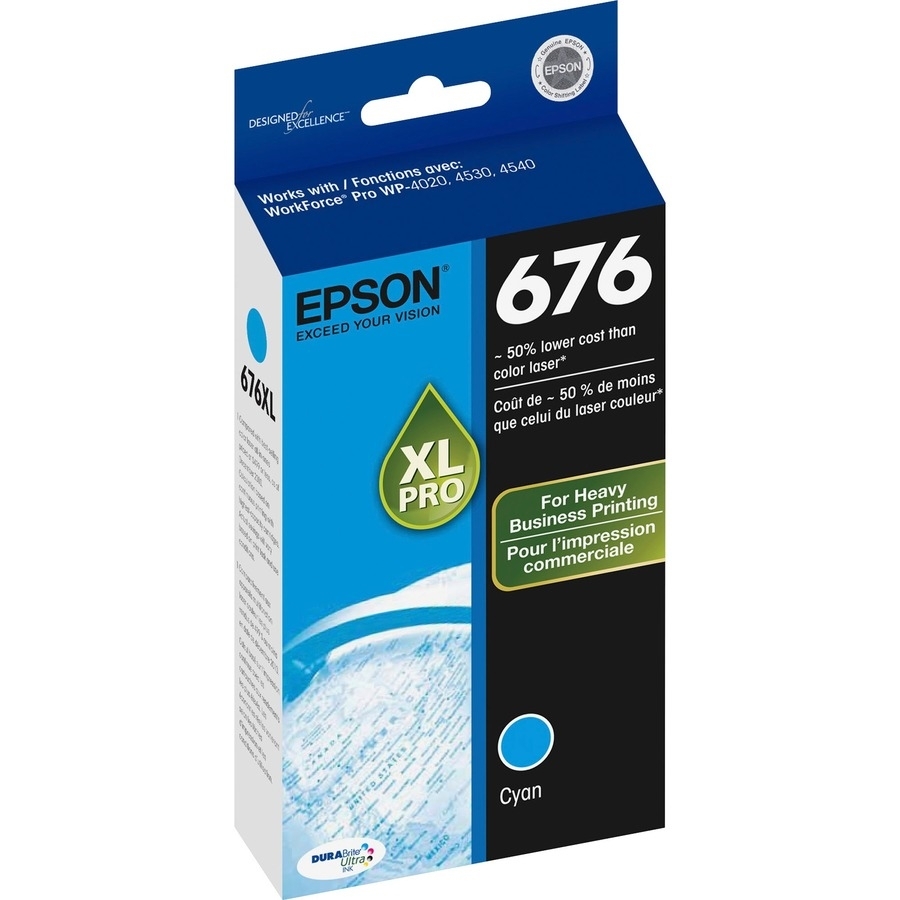 EPSON 676XL CYAN INK CARTRIDGE DURABRITE ULTRA