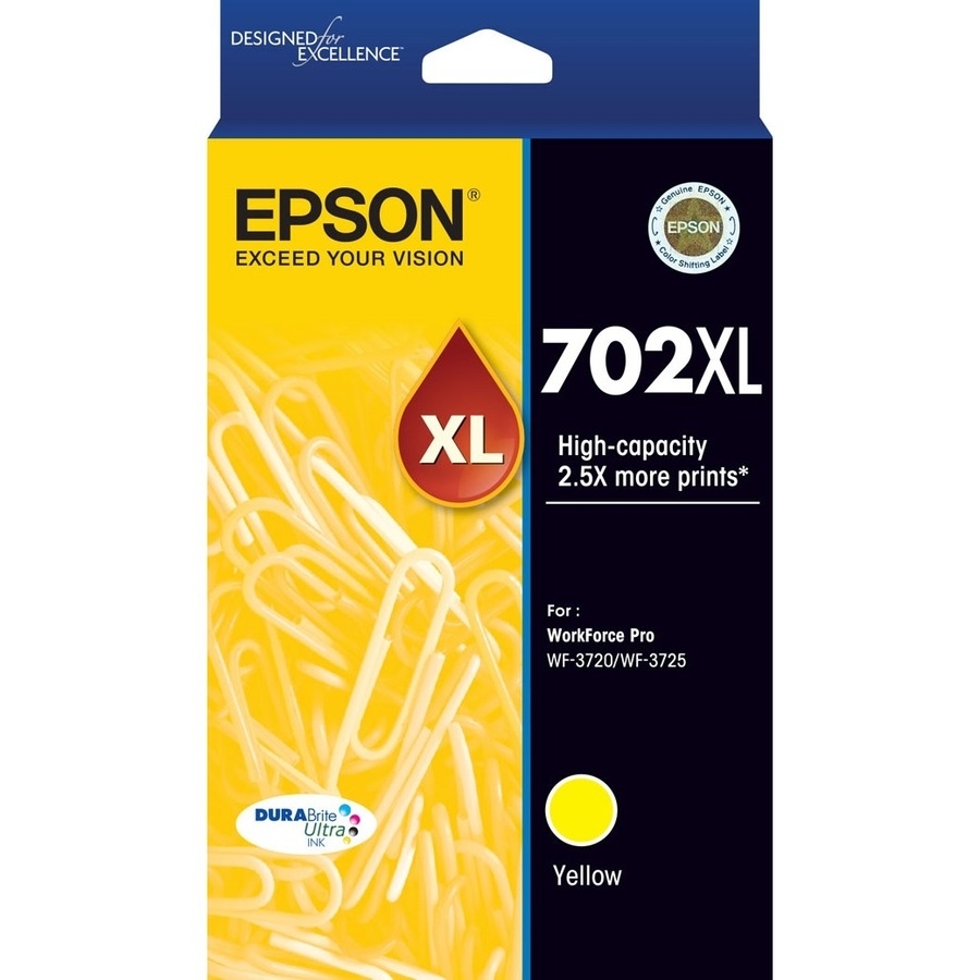 EPSON DURABRITE ULTRA YELLOW HIGH CAPACITY INK CARTRIDGE W/SENSORMATIC