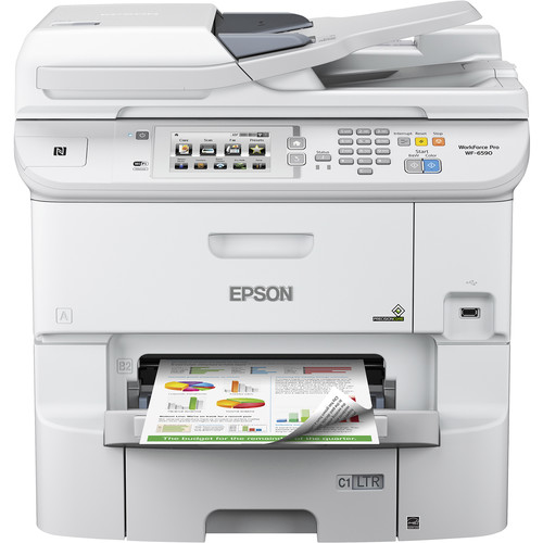 Epson WorkForce Pro WF-6590 Wireless Inkjet Multifunction Printer - Color - Copier/Fax/Printer/Scann...